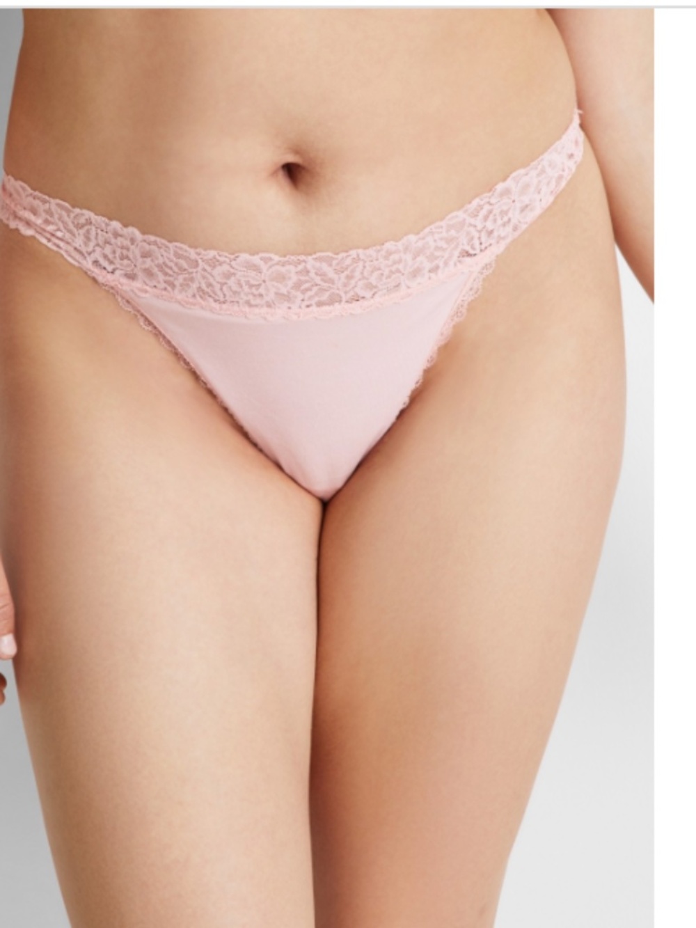 State of Day Women's Cotton Blend Lace-Trim Thong Underwear